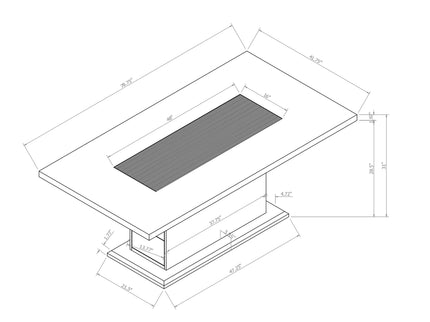 Dining Table, Fits Up To 6 People - Gray