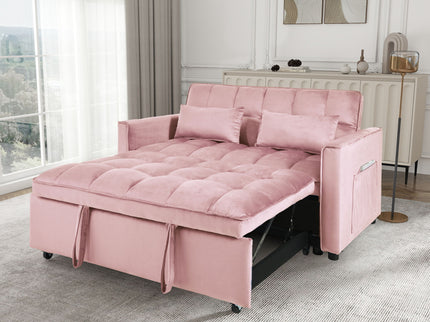 3 In 1 Pull Out Couch Convertible Sofa Bed With Reclining Backrest
