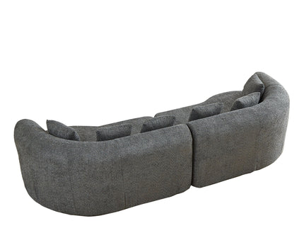 Curved Sectional Sofa With 6 Pillows