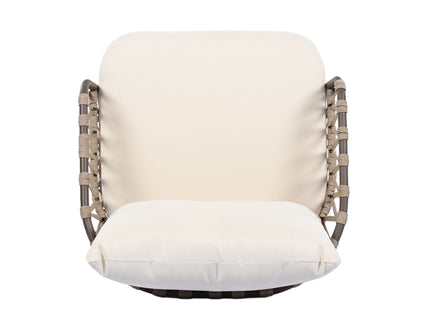 4 Piece Outdoor Patio Furniture Set, Metal Chairs With Woven Rope U Shaped Backrest