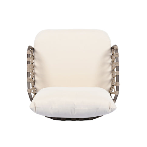 4 Piece Outdoor Patio Furniture Set, Metal Chairs With Woven Rope U Shaped Backrest