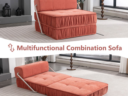 Folding Sofa With Removable Back Cushion, Convertible Futon Sleeper Chair
