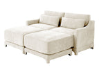 Beige / 3 Pc. 2 Seater Sectional, 2 Ottomans