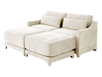 Stylish Sofa With Ottoman And Lumbar Pillows, Ergonomic Design