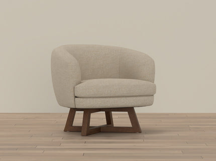 Swivel Accent Chair With Sculptural Base