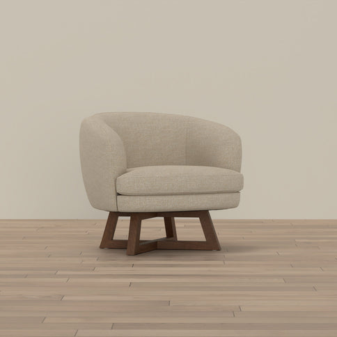 Swivel Accent Chair With Sculptural Base