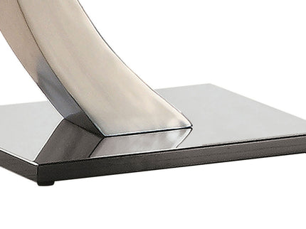 Terrell - Satin Rectangular Glass Top End Table - Silver