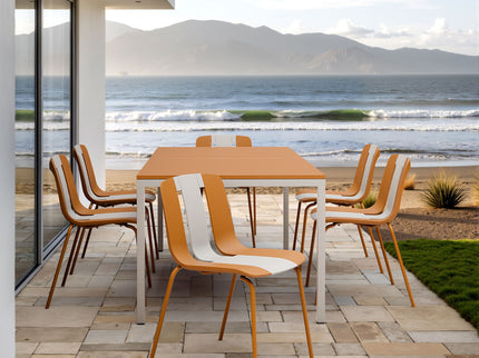 Modern Striped Blocking Single Chairs, Waterproof And Fade Resistant (Set of 4)