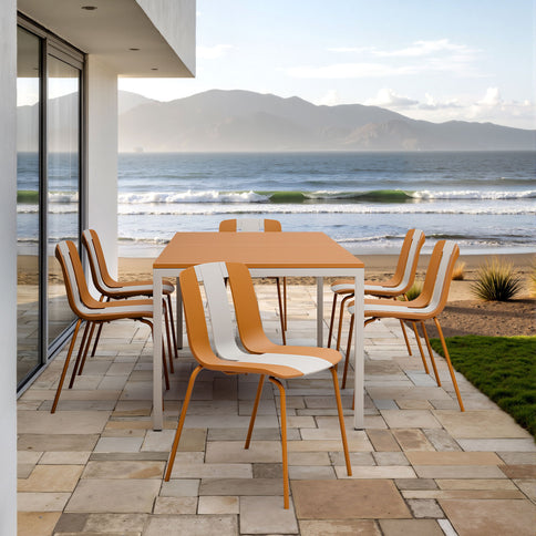 Modern Striped Blocking Single Chairs (Set of 4)