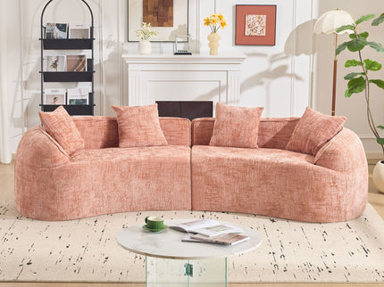 Curved Compressed Sofa, Nordic-Style Design For Living Room