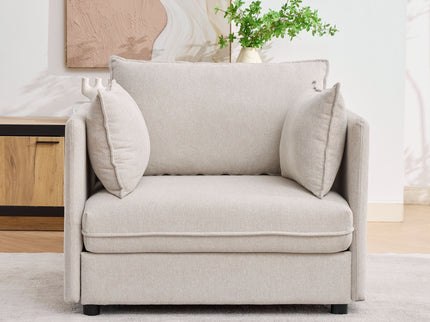 Oversized Deep Seat Accent Chair With Matching Storage Ottoman & Throw Pillows