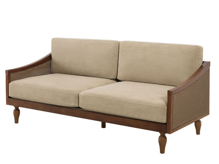 3 Seater Sofa With Rattan Armrests