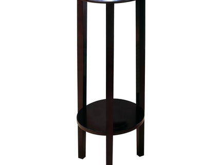 Round Accent Table With Open Shelf - Espresso