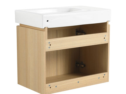 Modern Bathroom Vanity With Ceramic Basin, Wall Mounted Floating Sink Combo, Storage Cabinet