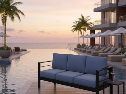 All-Weather Patio Sofa With Cushions, 3 Seat Outdoor Couch
