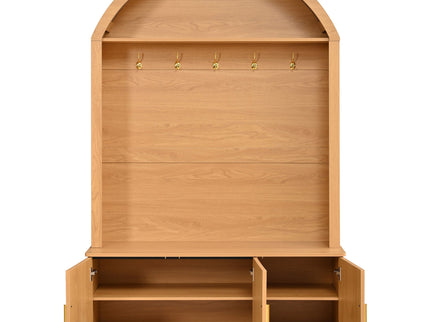 Arched Top Hall Tree With 5 Hooks