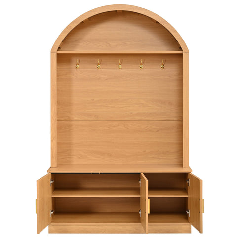 Arched Top Hall Tree With 5 Hooks