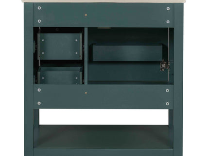 Transitional Style Bathroom Vanity Cabinet Combo With Ceramic Sink