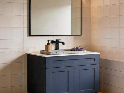 Shaker Base Cabinet With Soft Close Doors And Drawer, Storage Unit With Adjustable Shelf For Bath - Blue