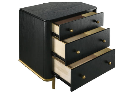 Anser - 3 Drawer Nightstand - Black