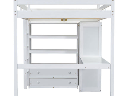 Loft Bed With Built In Wardrobe, Desk, Shelves And Drawers