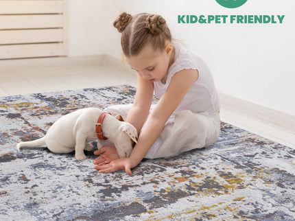 Payas - 8' X 10' Abstract Area Rug - Ivory / Blue