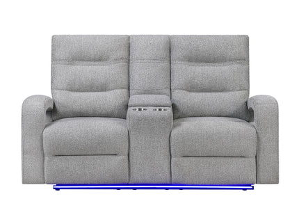 Isolde - Power Reclining Loveseat With LED Lighting - Gray