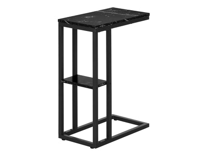 Accent Table, C - Shaped, Marble Look Contemporary & Modern Convenient Design
