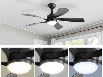 45" Ceiling Fan With DC Motor Smart App Control Quiet Reversible Operation Dimmable Lighting And Timer