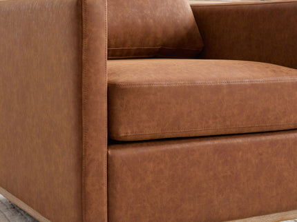 Modern Upholstered Square Swivel Accent Chair With 360 Degree Rotation