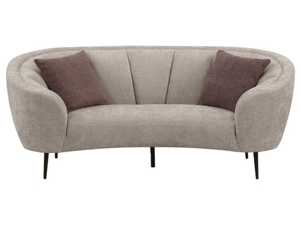 Saanich - Upholstered Curved With Plump Accent Pillows - Beige