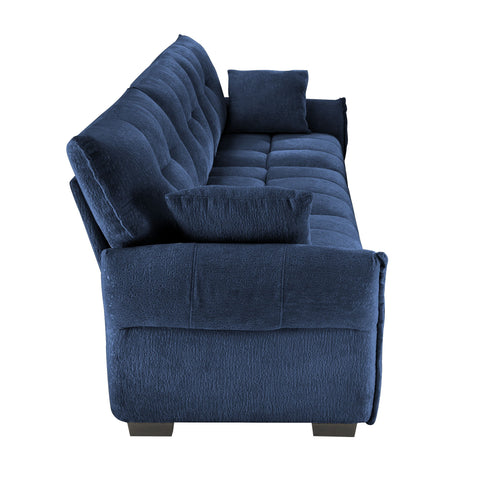 Modern Sofa & Pillows, Textured Cover, High Rebound Cushions
