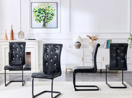 Alligator Skin Upholstered Dining Chairs