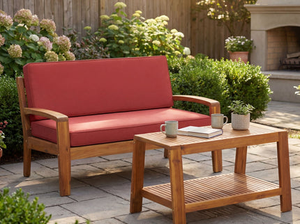 2 Piece Outdoor Conversation Set (Loveseat & Coffee Table With Water-Resistant Cushions)