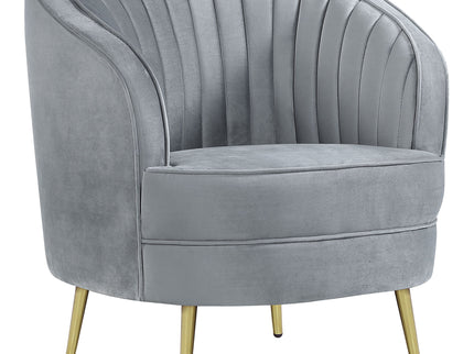 Sophia - 3 Piece Upholstered Channel Tufted Sofa Set - Gray