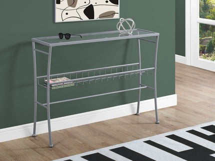Accent Console Table For Entryway, Contemporary & Modern - Silver