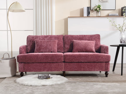 Mid Century Modern Fabric Loveseat Sofa, 2 Seat Upholstered Couch