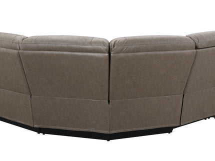 Kantu - Synthetic Leather Motion Sectional Sofa - Brown