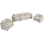 Beige / 3 Pc. 3 Seater Sofa, 2 Chairs