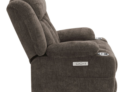 Beca - Upholstered Power Lift Recliner With Cupholders And USB Charging