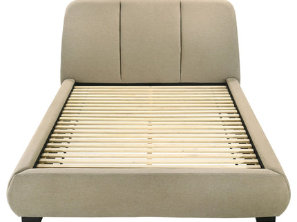 Modern Upholstered Platform Bed With Tufted Headboard
