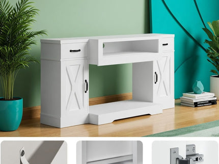 TV Stand With Adjustable Shelves & Double Doors