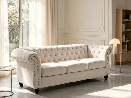 Chesterfield 3 Seater Sofa With Rolled Arms