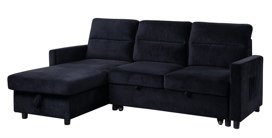 Ivy - Reversible Sleeper Sectional Sofa With Storage Chaise And Side Pocket
