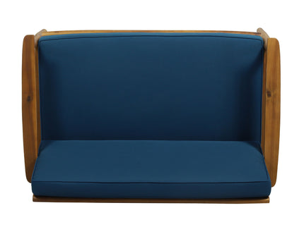 Outdoor Acacia Wood Loveseat Set With Coffee Table