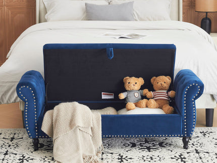 Luxurious Multifunctional Storage Ottoman Bench With Pillow