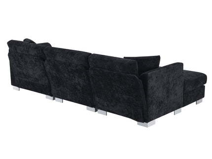 Modern Cloud Sectional Sofa L Shaped Luxury Couch Set With 2 Free Pillows 4 Seat With Oversized Chaise