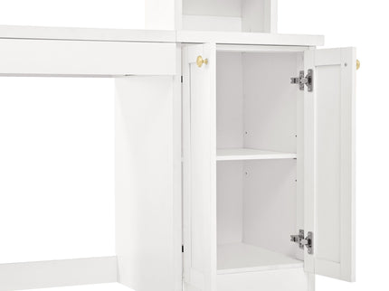 Computer Desk With Hutch, Workstation With Desk Grommet & Keyboard Tray