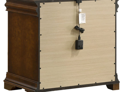 Leonide - 2 Drawer Nightstand With USB Charging And Hidden Storage - Cherry