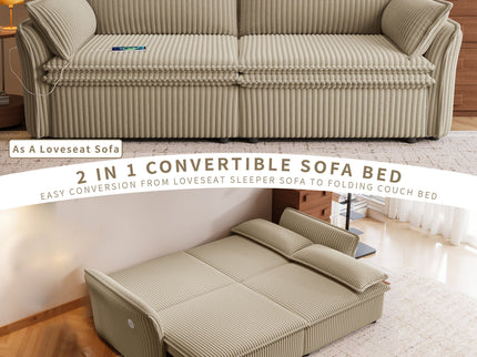 2 In 1 Convertible Sofa Bed, Multi Functional Living Room Furniture